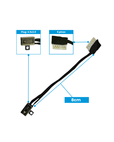 VC-PIN DE CARGA PARA DELL 3501 P90F L-8.2 cm PLUG 4.5x3.0 P/N DC301015T00