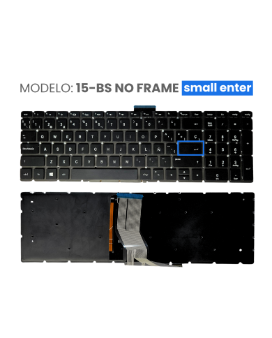 VC-TECLADO PARA HP 15-AB121DX 15-BS NO FRAME CON BACKLIGTH SMALL ENTER