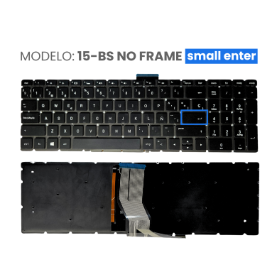 VC-TECLADO PARA HP 15-AB121DX 15-BS NO FRAME CON BACKLIGTH SMALL ENTER