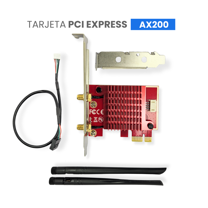 JV-TARJETA PCI EXPRESS AX200 LAN WIRELESS 3000 MBPS 2 ANTENAS