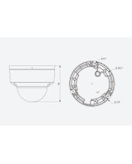 CAMARA IP SK TIPO DOMO ANTIBANDALICA 4MP 2.8mm IR 30m MIC POE TC-C34KN TIANDY