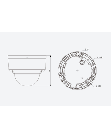 CAMARA IP SK TIPO DOMO ANTIBANDALICA 2MP 2.8mm IR 30m MIC POE IP66 TC-C32KN TIANDY