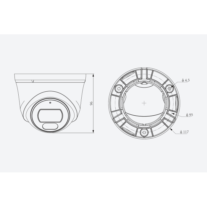 CAMARA IP POLAR DAY TIPO DOMO 2MP 2.8mm MIC POE IP66 TC-C32XV-2FNA TIANDY