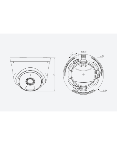 CAMARA IP AK2 TIPO DOMO 2MP 2.8mm COLOR IR 30m FHD MIC POE TC-C320-1CNB TIANDY