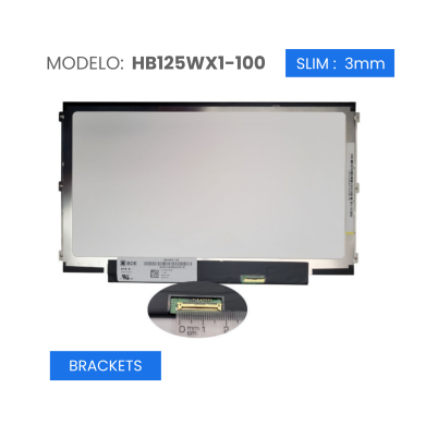 VC-PANTALLA LAPTOP 12.5 LED HD 1366x768 30 PINES BRACKET HB125WX1-100