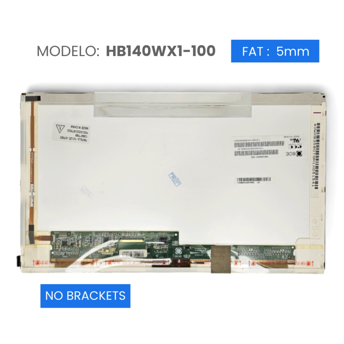 VC-PANTALLA LAPTOP 14 LED HD 1366x768 40 PINES NO BRACKET HB140WX1-100