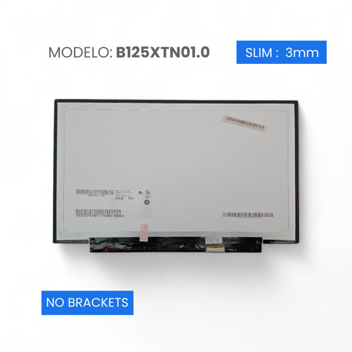 VC-VC-PANTALLA LAPTOP 12.5 LED HD 1366x768 30 PINES NO BRACKETS B125XTN01.0