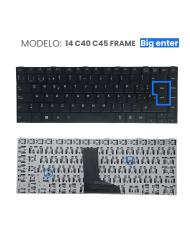 TECLADO PARA TOSHIBA 14 C40 C45 FRAME BIG ENTER