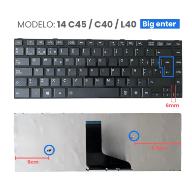 VC-TECLADO PARA TOSHIBA 14 C45 / C40 / L40