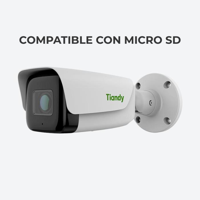 CAMARA IPC TURBO TIPO TUBO MOTORIZADA 5MP 2.7-13.5 mm IR 80m MIC POE IP67 TC-C35TS TIANDY