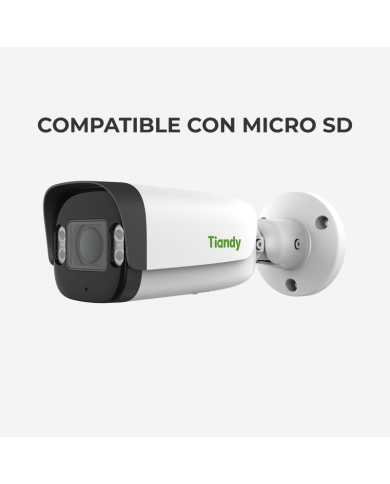 CAMARA IPC SMD TIPO BALA 5MP MOTORIZADA 2.7-13.5mm IR 80m MIC POE IP67 TC-C35US TIANDY