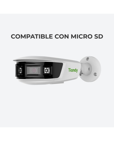 CAMARA IPC POLAR DAY PANORAMICA TIPO TUBO 8MP 2.8mm MIC POE TC-C382V TIANDY