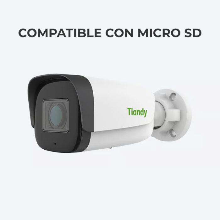 CAMARA IP SK TIPO BALA MOTORIZADA 2 MP 2.8-12mm IR 80m MIC POE TC-C32UN TIANDY