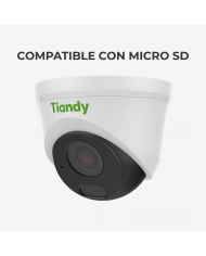 CAMARA IP SK TIPO DOMO ANTIBANDALICA 2MP 2.8mm IR 30m MIC POE IP66 TC-C32KN TIANDY