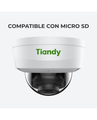 CAMARA IP SK TIPO DOMO ANTIBANDALICA 2MP 2.8mm IR 30m MIC POE IP66 TC-C32KN TIANDY