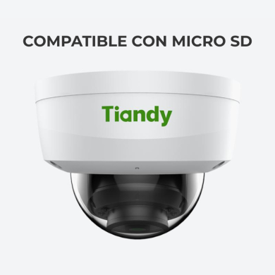 CAMARA IP SK TIPO DOMO ANTIBANDALICA 2MP 2.8mm IR 30m MIC POE IP66 TC-C32KN TIANDY