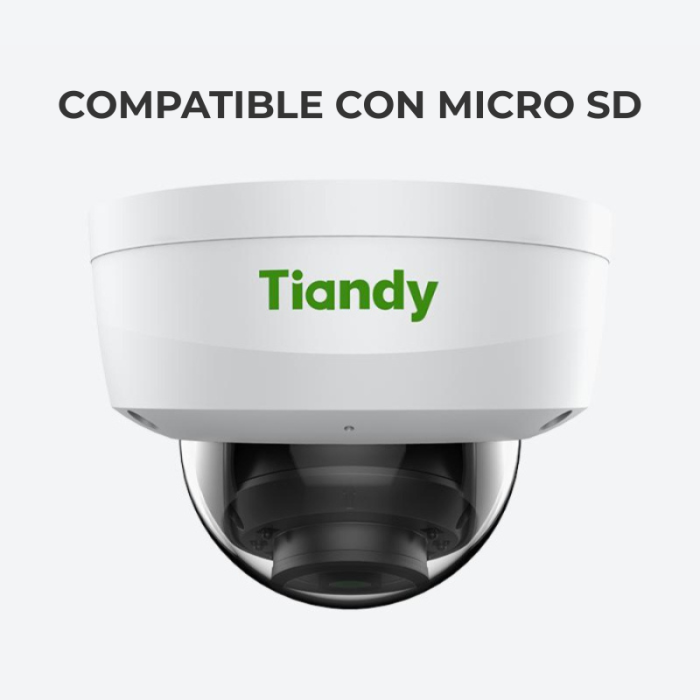 CAMARA IP SK TIPO DOMO ANTIBANDALICA 2MP 2.8mm IR 30m MIC POE IP66 TC-C32KN TIANDY