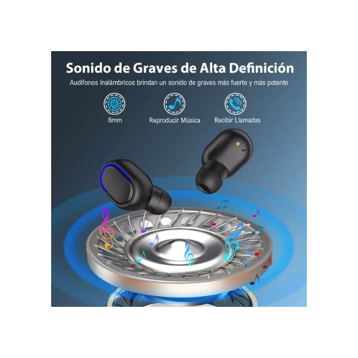 AUDIFONO BLUETOOTH TWS AUT114B BLANCO 1HORA