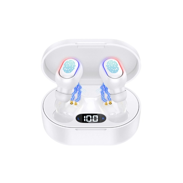 AUDIFONO BLUETOOTH TWS AUT114B BLANCO 1HORA