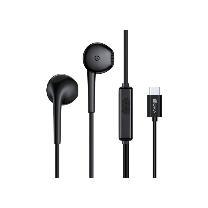 AUDIFONO ALAMBRICO USB TIPO C NEGRO AUT124N 1HORA