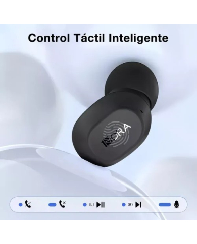 AUDIFONO BLUETOOTH TWS AUT208N NEGRO 1HORA