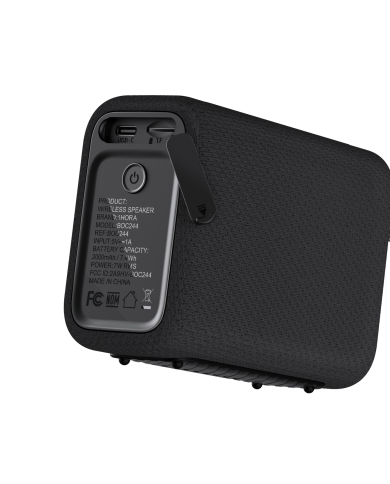 PARLANTE BLUETOOTH PORTATIL 7W NEGRO BOC244N 1HORA