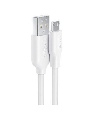 CABLE USB TIPO V8 (USB A- MICRO USB V8) 2.1A 1m BLANCO CAB236B 1HORA