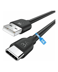 CABLE USB TIPO C MACHO MACHO 3A BLANCO ENMALLADO LONG 1M 1HORA