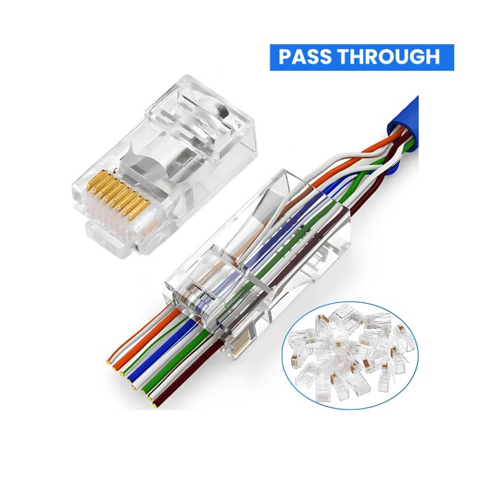 AM-CONECTOR RJ45 PASS THROUGH (funda de 100 u)