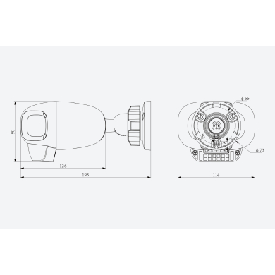 CAMARA IP TIPO BALA PANORAMICA 2x2MP 2.8mm MIC POE IP67 TC-C345N TIANDY