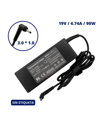 CARGADOR PARA ACER 19V 4.74A PLUG 3.0x1.0