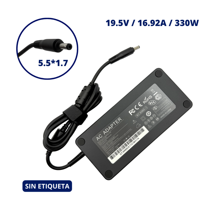 CARGADOR PARA ACER 19.5V 16.92A PLUG 5.5x1.7