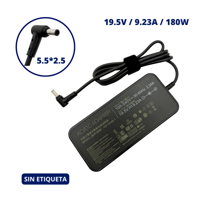 CARGADOR PARA ASUS 19.5V 9.23A PLUG 5.5x2.5