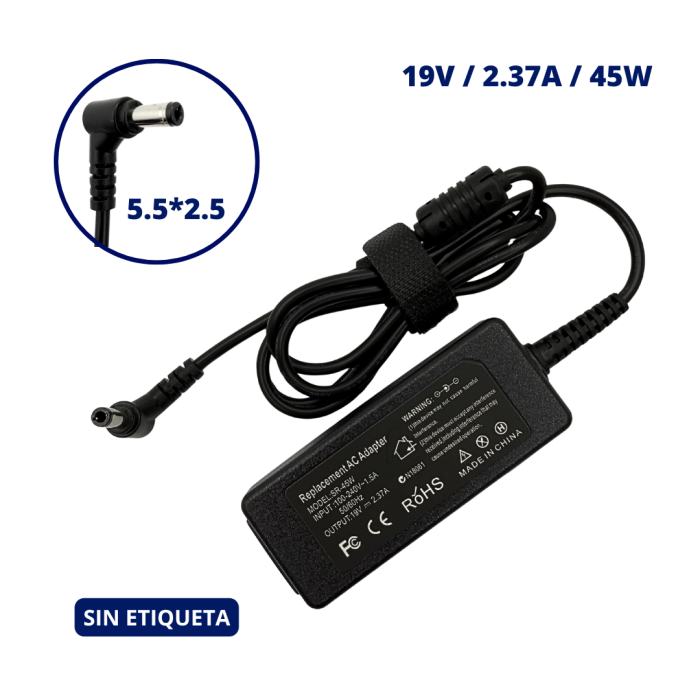 CARGADOR PARA ASUS 19V 2.37A PLUG 5.5x2.5