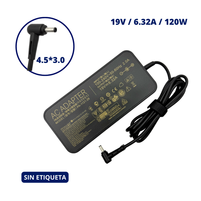 CARGADOR PARA ASUS 19V 6.32A PLUG 4.5x3.0