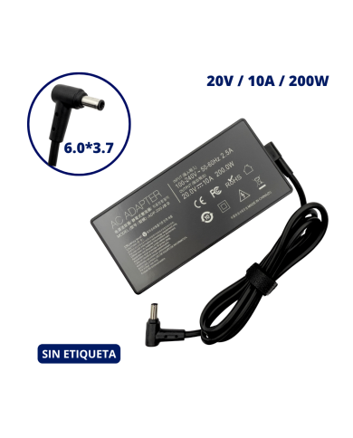 CARGADOR PARA ASUS 20V 10A PLUG 6.0x3.7