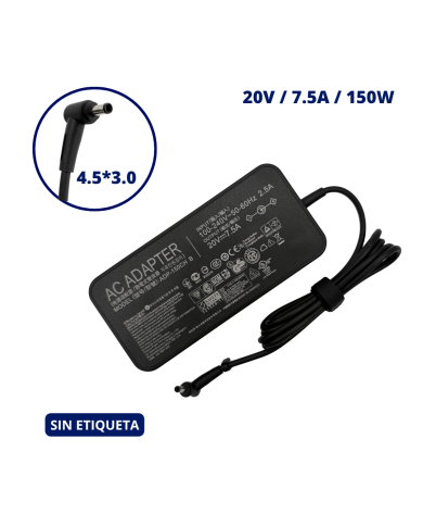 CARGADOR PARA ASUS 20V 7.5A PLUG 4.5x3.0