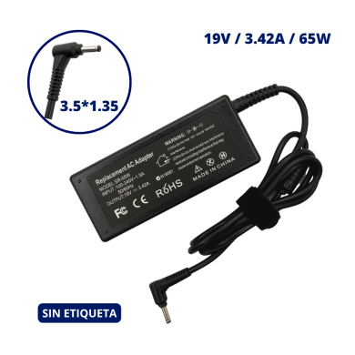 CARGADOR PARA GATEWAY 19V 3.42A PLUG 3.5x1.35