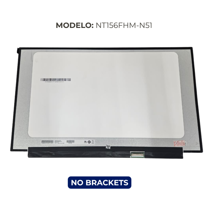 VC-PANTALLA LED 15.6 FHD 1920x1080 30 PINES NO BRACKET NT156FHM-N51 SOLAPA 28 CM