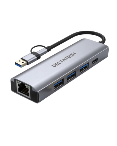 HUB USB 3.0 + USB TIPO C 5 PUERTOS 2208TU RJ45 1Gb+ USB 3.0x3+ USB TIPO C 2.0