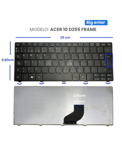 VC-TECLADO PARA ACER 10 D255 FRAME BIG ENTER