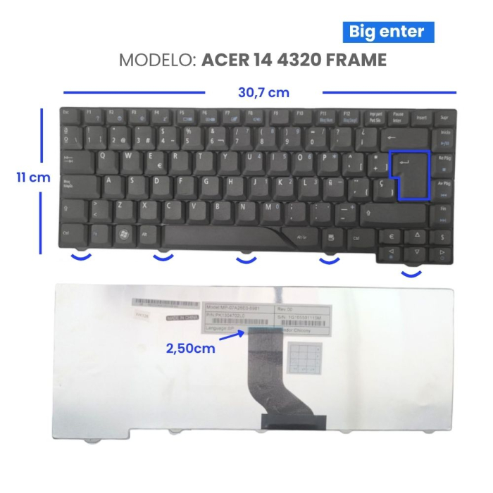 VC-TECLADO PARA ACER 14 4320 FRAME BIG ENTER