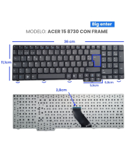 VC-TECLADO PARA DELL 14 E6440 FRAME BIG ENTER