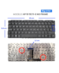 VC-TECLADO PARA HP 10 11E 11-E NO FRAME BIG ENTER
