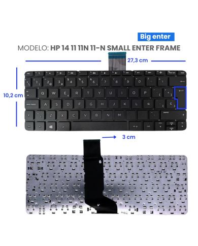 VC-TECLADO PARA HP 14 11 11N 11-N SMALL ENTER FRAME