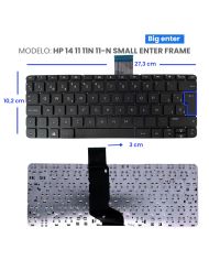 VC-TECLADO PARA HP 14 11 11N 11-N SMALL ENTER FRAME
