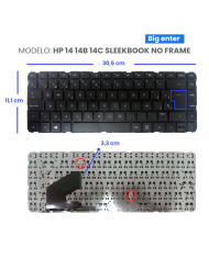 VC-TECLADO PARA HP 14 14B 14C SLEEKBOOK NO FRAME