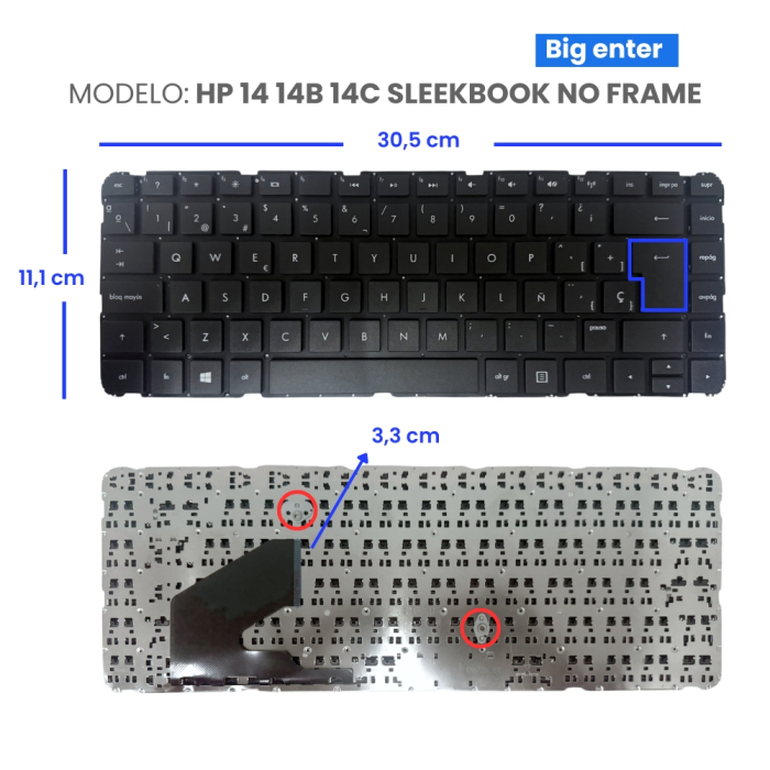 VC-TECLADO PARA HP 14 14B 14C SLEEKBOOK NO FRAME