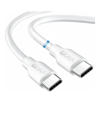 CABLE USB TIPO C MACHO MACHO 100W 5A 1m BLANCO CAB280B 1HORA