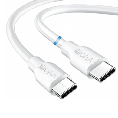 CABLE USB TIPO C MACHO MACHO 100W 5A 1m BLANCO CAB280B 1HORA